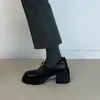 Primer Encuentro con Ji Xiaoge 2026 Versátiles para el Trayecto Diario que Aumentan la Altura Zapatos de Cuero Pequeños Retro para Mujer con Correa Única y Suela Gruesa de Punta Redonda