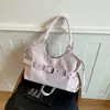 Bolsa Tote Grande de Couro de Alta Qualidade com Fivela para Mulheres, Nova Moda Tendência Bolsa de Ombro, Bolsa Transversal Casual Versátil