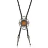 Corbata Bolo Estilo Tribal Suroeste Chapada en Aleación Colgante de Piedra Preciosa Retro Cadena de Suéter Hip-Hop para Hombre Collar de Moda