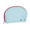 Neceser de viaje semicircular para cosméticos, bolsa de malla para guardar cosméticos, mini neceser de gran capacidad, premium.