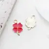 1 Esmalte Vermelho DIY Acessório para Joias Liga de Zinco Esmalte Flor de Cerejeira Chaveiro Pingente Brincos Acessório de Cabelo Pingente para Celular