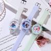 Nuevo Reloj de Estudiante con Luz Colorida de Princesa de Hielo y Nieve Reloj Infantil de Dibujos Animados Brillante Intermitente Moda Creativo Venta al por Mayor