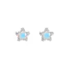 Pendientes de Estrella Azul Fresca de Verano Exquisitos de Cinco Puntas Pendientes de Moda Elegantes Pendientes de Aguja de Plata 925 Gama Alta