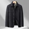 Chaqueta de lana con solapa para primavera y otoño para hombre, comercio exterior exportación, casual para mediana edad, abrigo de lana holgado para caballeros mayores
