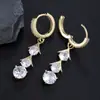 Transfronterizos Amazon Europa y Estados Unidos alto grado sentido incrustado circonita chapado en oro anillo anillo aretes de gota aretes aretes