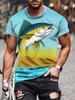 Fornecimento Exclusivo Transfronteiriço de Camisetas de Verão com Mangas Curtas Impressas em 3D com Cabeça de Caveira, Camisetas Masculinas Casuais Largas