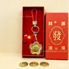 Llavero de Oro Puro 999 con Forma de Moneda Colgante para Bolso Venta al por Mayor Recuerdo Promoción en Transmisión en Vivo Regalo