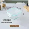 Caixa de Armazenamento de Vidro Borossilicato Alto, Tigela de Armazenamento de Vidro, Marmita, Forno de Micro-ondas, Recipiente de Armazenamento Selado para Estudantes, Utensílios de Mesa