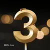 Vela de aniversário Casa da Ópera Número dourado 0-9 sem fumaça Bolo de aniversário Festa Confeitaria Sobremesa Vela Plugável Conjunto