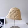 Chapéu de Tricô Simples Vazado Dupla Face Moda Feminino Primavera e Verão Casual Versátil Proteção Solar Chapéu de Pescador Mostrando o Rosto Chapéu de Bacia Pequena Tendência