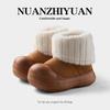 Botas de Nieve de Felpa Engrosada con Suela Gruesa tipo Bota para Mujer 2025 Invierno Nuevo Ropa Exterior Antideslizante de Media Caña Zapatos de Algodón con Felpa