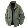 Chaqueta Nueva de Talla Grande para Hombre de Primavera y Otoño con Cuello Alto, Ropa de Trabajo Holgada, Chaqueta de Exterior de Moda para Hombres Grandes, Elegante y Atractiva