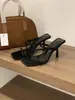 Sandalias de Nuevo Estilo First Encounter Temporada 2026 para Mujer, Calzado de Verano para Exteriores, Sandalias Negras Impresionantes, Tacones de Aguja Elegantes con Punta Cuadrada