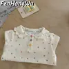 Camiseta Polo de Manga Larga con Estampado de Estrellas Coloridas de Otoño para Niñas FHW, Top Versátil de Moda con Cuello de Muñeca para Primavera y Otoño