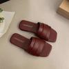 Zapatillas Planas Plateadas Zapatos de Mujer Ropa Exterior 2025 Nuevo Verano Fondo Suave Playa Sandalias Francesas