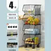 Cesta de Legumes Prateleira de Armazenamento de Cozinha Contra a Parede, Armazenamento de Canto Multi-Camadas para Legumes e Frutas, Carrinho Doméstico