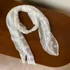 Bufanda de tela de encaje con lunares y perlas estilo coreano para mujer, moda de nicho con un toque de alta gama, accesorio de diseño pastoral