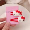 Bonita horquilla de gatito de dibujos animados, flequillo lateral en la frente para mujer, clip retro rojo para niña, tocado con dulce horquilla con forma de corazón
