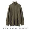 Suéter de Cashmere 100% Puro Estilo Twist Meia-Zip Unissex Estilo Old Money Preguiçoso Versátil Outono e Inverno Novo Estilo