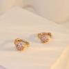 Exquisitos Clavos para Hueso de la Oreja Plata S925 Pendientes de Hebilla para la Oreja Pendientes de Moda Personalizados Pendientes Todo en Plata Incrustados con Llenos de Diamantes y Pequeños Círculos Esféricos