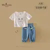 [Xiafan] Estilo Nuevo de Verano Ropa de Clase A para Bebés y Niñas Pequeñas, Conjunto de Dos Piezas de Pantalones Vaqueros de Manga Corta para Bebés Niñas