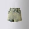 Liquidação Shorts Jeans Infantis Estilo Americano para Meninas, Novidade Primavera e Verão, Slim Fit, Justos no Quadril, Perna Larga