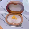 Anel Dourado Estilo Loja de Ouro Areia Dourada Flor Antiga Design de Nicho Anel Luz Luxo Moda Aberto Versátil Joia