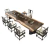 Nuevo estilo chino mesa de té oficina reunión simple madera maciza mesa de té mesa de té hogar una mesa cinco sillas juego completo mesa de té y silla