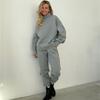 Nuevo Traje de Sudadera para Mujer Otoño e Invierno 2024 Estilo Europeo y Americano Cuello Semi-Alto Holgado Casual Ropa para el Hogar Traje de Leggings