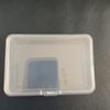 Caja de plástico transparente cuadrada pequeña para guardar joyas, tapones para los oídos, minicaja de almacenamiento con logotipo fijo.