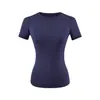 Camiseta justa de manga curta estilo americano picante para mulheres, novo modelo de verão 2026, azul marinho, top curto modelador e versátil