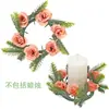 Guirnalda de Candelabros de Eucalipto Decoración Navideña Guirnalda Círculo de Cera Rosa Accesorios para Ventana Mesa de Comedor Arreglo de Boda Flores Artificiales