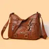 Bolso bandolera de cuero suave multicapa de moda transfronterizo para mujer, bolso de hombro versátil para mujer para ir al trabajo, bolso de mamá, bolso para mujer de mediana edad