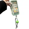 Collar con cordón de bola colorida con parche de cachorro se transforma instantáneamente en una funda compatible con iPhone 17 Pro Max de cielo estrellado de dopamina para iPhone 16