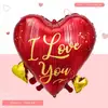 Nova série de corações de amor transfronteiriços Balões de folha para o Dia dos Namorados Fio de coração vermelho Urso do amor Flecha de Cupido