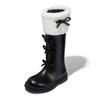 Botas de Cano Alto Snafy Kidsren Botas de Algodão para Meninas 2025 Inverno Novas Botas de Couro para Crianças Maiores e Pequenas Princesas Botas com Forro de Lã