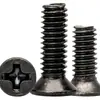 Tornillos de Acero Inoxidable 201 Cabeza Avellanada Negros Tornillos de Cabeza Plana Cinc Negro Tornillos de Máquina con Ranura Cruzada M2M3M4M5M6M8