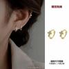 Pendientes geométricos con hebilla cuadrada plateada de estilo japonés y coreano, pendientes personalizados con hebilla cuadrada ancha para hombre, pendientes sencillos de moda para mujer
