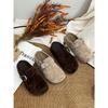 Bamuxiu Piel de Vaca de Primera Capa Otoño 2025 Nuevo Retro Cómodas y Versátiles Zapatillas con Suela Gruesa Slip-On con Hebilla para Mujer