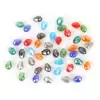 Contas de Vidro Facetadas em Forma de Gota com Furo Reto 5*7mm Feitas à Mão DIY Cristal Cor AB Banhado Acessórios para Miçangas Materiais Contas Soltas