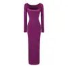 Vestido longo bodycon de outono, elástico, slim fit, estilo puro desejo, sexy, com decote V, franzido e mangas compridas