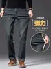 Jeans de Alta Gama para Hombre 2026 Otoño Sueltos Elásticos Para Personas de Mediana Edad Casual Retro Pierna Recta Pantalones Largos Estilo Otoño/Invierno para Hombre
