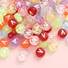 Cuentas Sueltas Acrílicas Transparentes de Colores 4*7mm con Letras Inglesas, Materiales Hechos a Mano para DIY, Cuentas Planas para Enhebrar de Educación Temprana para Niños