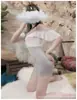 Guinuo Novo Estilo Lingerie Sexy para Mulheres, Camisola de Seda Gelada Role-Playing de Secretária Transparente Fora do Ombro Uniforme Tentação