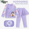 Nuevo Traje de Baño Zootopia Judy para Niñas, Dos Piezas con Mangas Largas y Pantalones Largos, Protección Solar, Secado Rápido, Conjunto de Ropa de Baño para Niñas