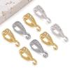 Chapado en Oro Real de 18K Plata Gruesa Color Blanco Dorado Zirconia que Conserva el Color Hebilla de Semilla de Melón de Tres Vías Pulsera DIY Colgante Accesorios de Joyería