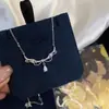 Huashi Prata de Lei S925 Colar com Pingente de Borla Sonho Gota d'Água Feminino Luxo Acessível Design de Nicho Versátil Novo Pingente de Borla