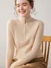 Venta al por mayor de fábrica Suéter Base de Punto de Cachemir de Nuevo Estilo con Cremallera y Cuello Medio Alto a Rayas para Mujer Abrigo Suéter Ajustado para Mujer