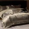 Novo conjunto de quatro peças em jacquard de cetim de algodão estilo europeu capa de edredom de alta qualidade suprimentos de cama 100% algodão atacado