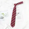 Corbata Dorada para Mujer, Estilo Preppy, Estilo Escolar Japonés jk/dk Estilo Campus Marca H, Corbata de Rayas Rojas y Blancas, Hecha a Mano para Hombres